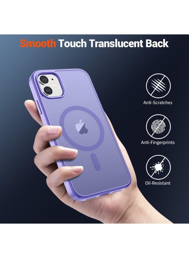 أكاليكس جراب مغناطيسي لهاتف آيفون 11 [مقاوم للصدمات ونحيف] غطاء خلفي صلب شفاف غير لامع مع حماية عالية الجودة | بنفسجي فاتح - Image 4